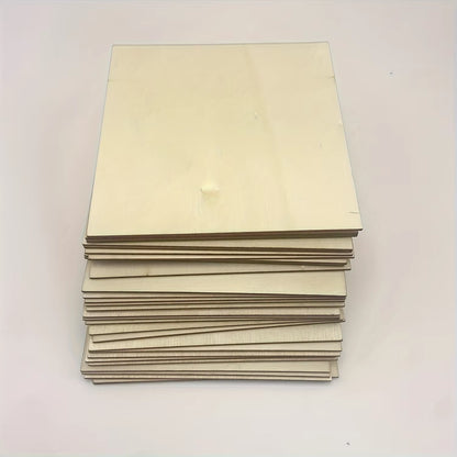 10Pcs Wood Square 4X4In Blank Wood Sheet for Crafts, Thin Unfinished Wood Squares for Wood Burning Painting Staining Wood Engrav