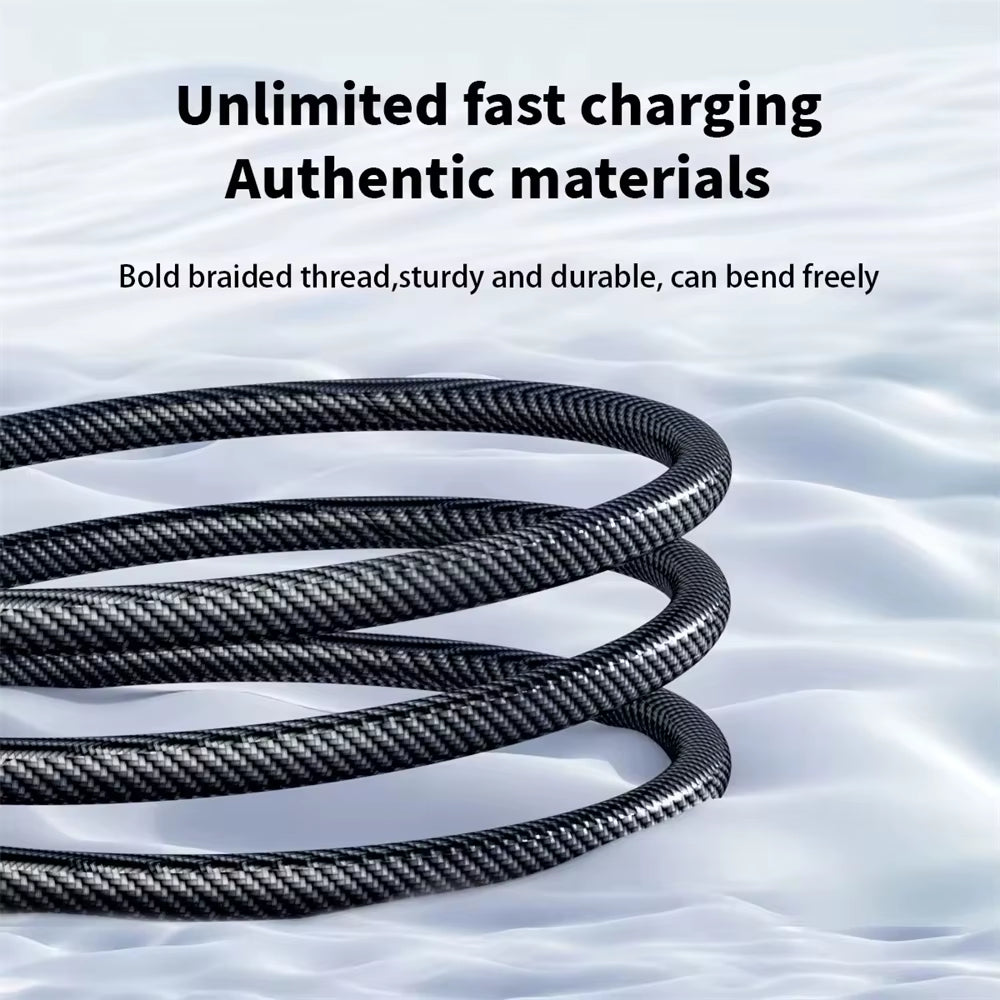 6A 120W USBA to Type C Super Fast Charge Cable Nylon Data Cord for Xiaomi POCO Samsung with Led Digital Display Cable